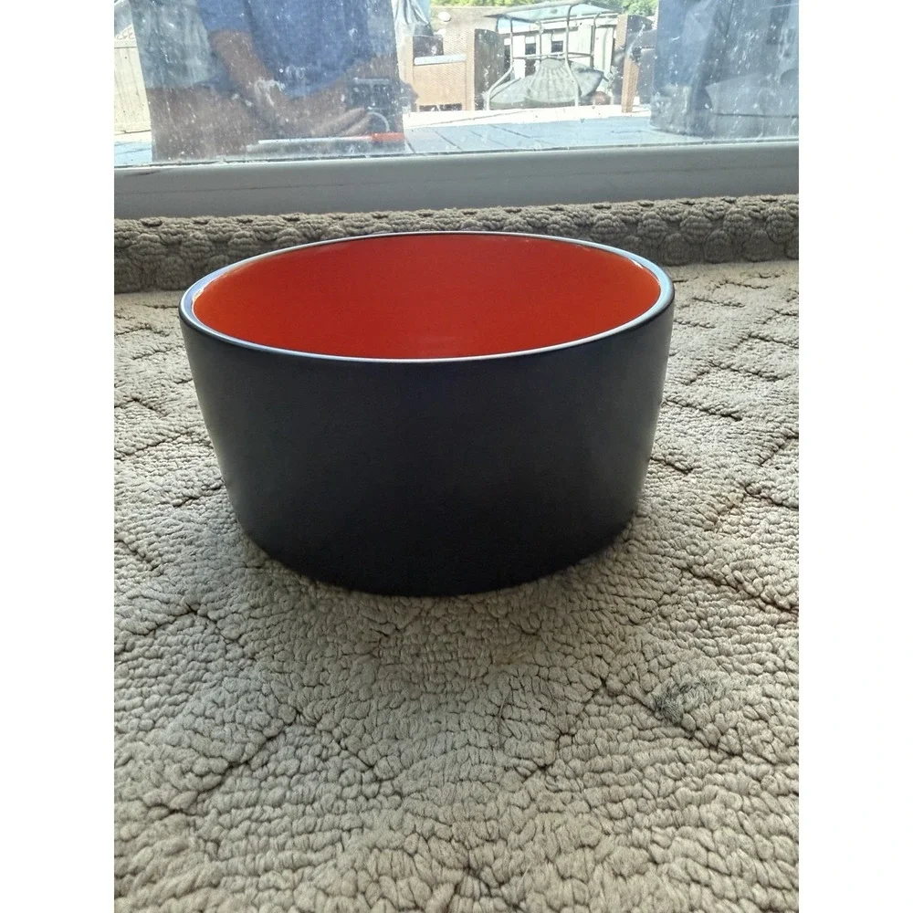Rae Dunn - Halloween Pet Bowl - BLACK & ORANGE